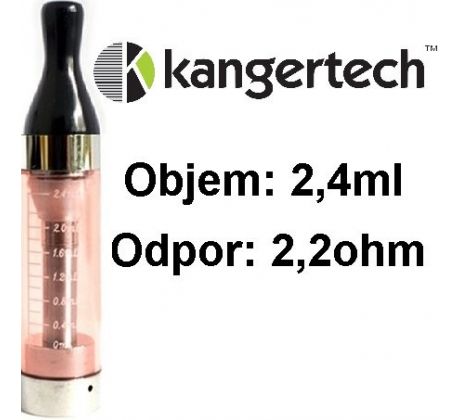 Kangertech CC/T2 clearomizer 2,4ml 2,2ohm Red