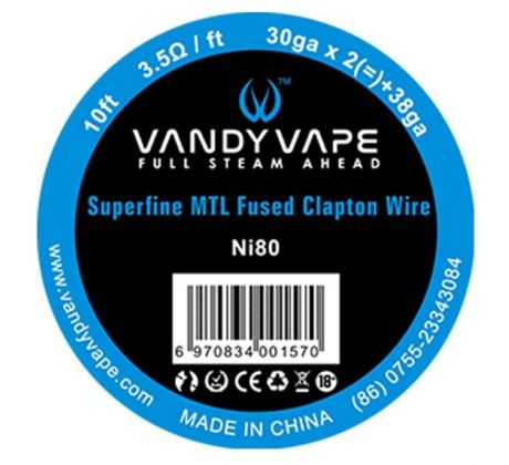 Vandy Vape Superfine MTL odporový drát Ni80 3m