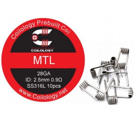 Coilology MTL předmotané spirálky SS316 0,9ohm 28GA 10ks