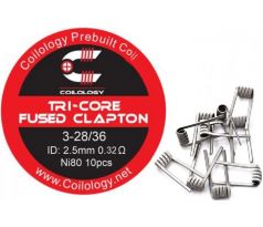 Coilology Tri-Core Fused Clapton předmotané spirálky Ni80 0,32ohm 10ks