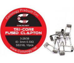 Coilology Tri-Core Fused Clapton předmotané spirálky SS316 0,33ohm 10ks