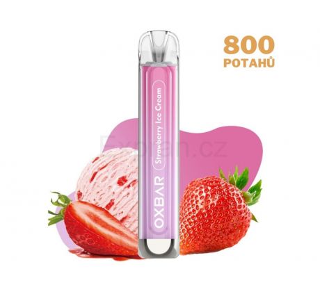 OXBAR C800 STRAWBERRY ICE CREAM elektronická cigareta, 800 potahů, 16mg nikotinu