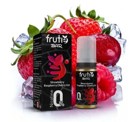 Liquid Frutie BAR Juice - Chladivá jahoda, malina, třešeň (Strawberry Raspberry Cherry Ice) 10ml - 0mg