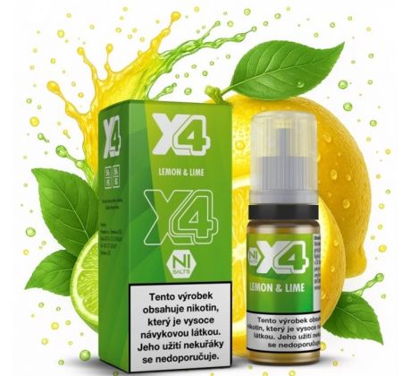 Liquid X4 Bar Juice - Citron a limetka (Lemon and Lime) 10ml - 20mg