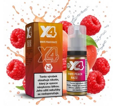 Liquid X4 Bar Juice - Broskev a malina (White Peach Razz) 10ml - 10mg