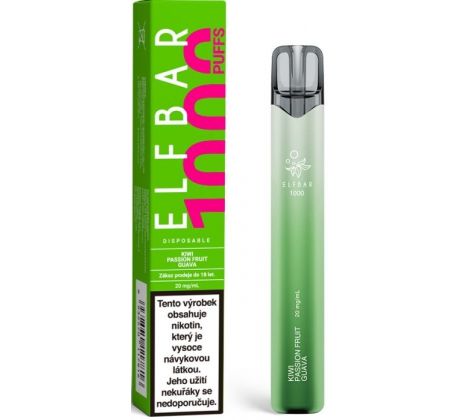 Elf Bar 1000 elektronická cigareta 20mg Kiwi Passion Fruit Guava