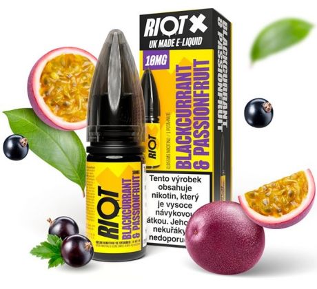 Liquid RIOT X Salt Blackcurrant & Passionfruit (Černý rybíz a marakuja) 10ml-10mg