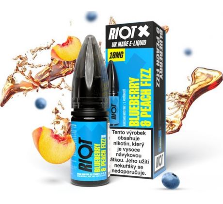 Liquid RIOT X Salt Blueberry & Peach Fizz (Borůvka a broskvová limonáda) 10ml-20mg