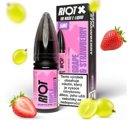 Liquid RIOT X Salt Grape & Strawberry (Hroznové víno a jahoda) 10ml-10mg