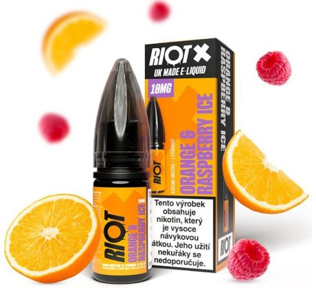 Liquid RIOT X Salt Orange & Raspberry Ice (Ledový pomeranč a malina) 10ml-20mg