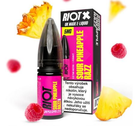 Liquid RIOT X Salt Sour Pineapple Razz (Ananas a nakyslá malina) 10ml-20mg