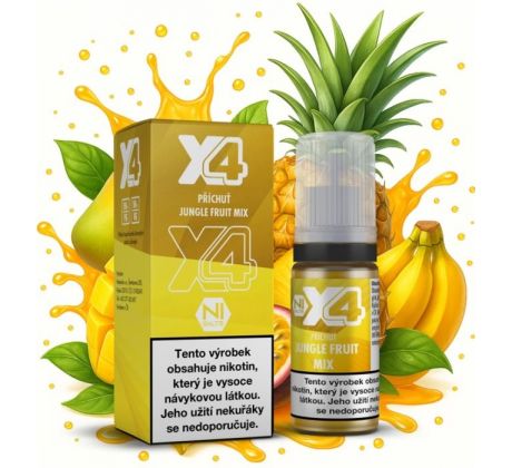 Liquid X4 Bar Juice - Tropické ovoce (Jungle Fruit Mix) 10ml - 10mg