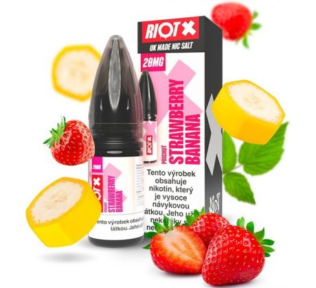 Liquid RIOT X Salt Strawberry Banana (Jahoda a banán) 10ml-10mg