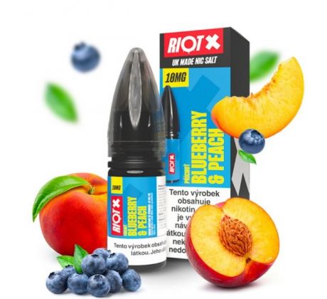 Liquid RIOT X Salt Blueberry & Peach (Borůvka a broskev) 10ml-10mg