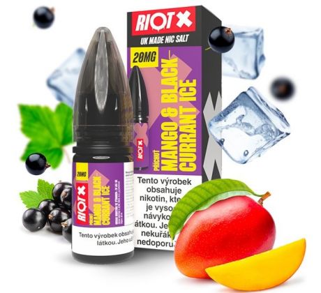 Liquid RIOT X Salt Mango & Blackcurrant Ice (Ledové mango a černý rybíz) 10ml-10mg